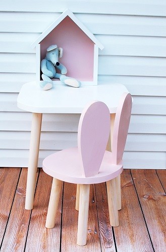 Bambooko drewniany stolik + 1 krzesełko Króliczek 4