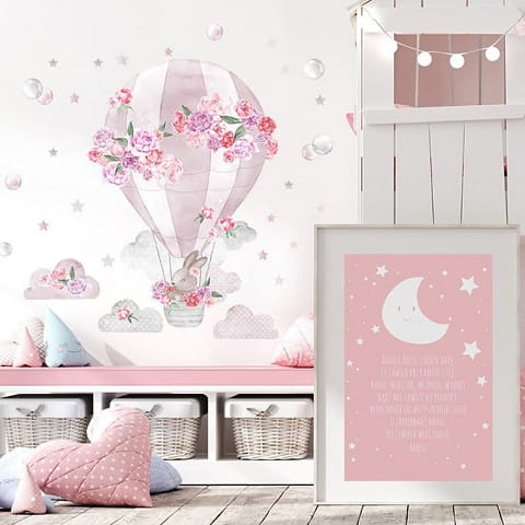 Naklejka ścienna balon różowy 2