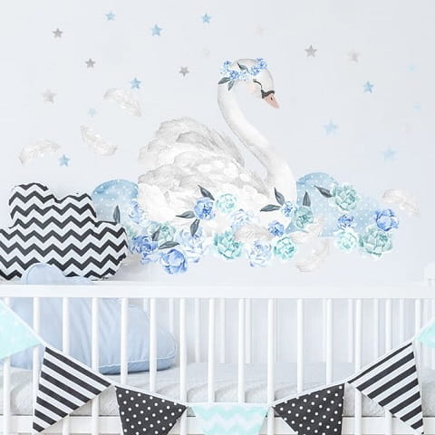 Naklejka ścienna łabędź niebieski 2