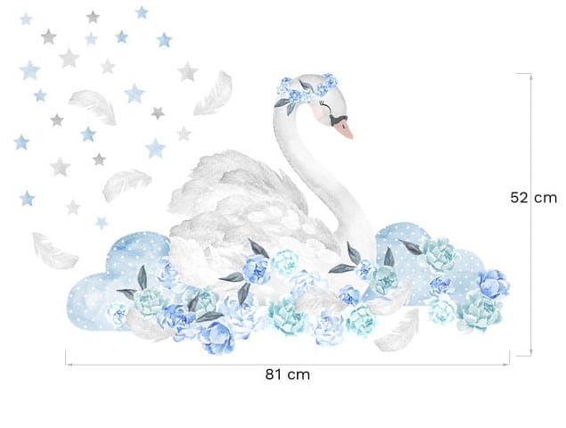 Naklejka ścienna łabędź niebieski 4