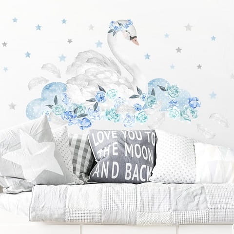 Naklejka ścienna łabędź niebieski 1