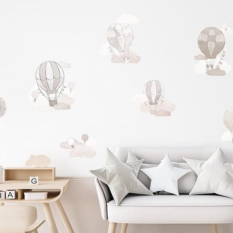 Naklejka na ścianę - balony beżowe