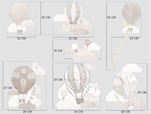 Naklejka na ścianę - balony beżowe 4