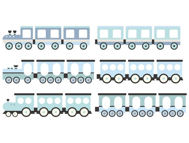Naklejka na ścianę - pociągi niebieskie 5