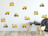 Naklejka na ścianę - pojazdy budowlane żółte 3