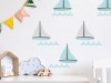Naklejka na ścianę - żaglówki miętowe 3