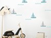 Naklejka na ścianę - żaglówki miętowe 4