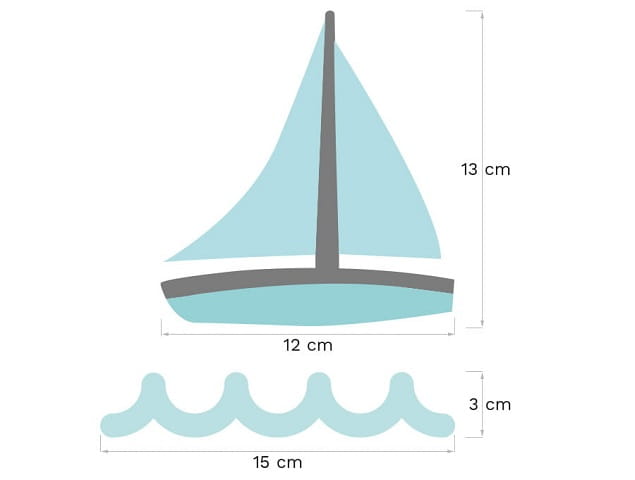 Naklejka na ścianę - żaglówki miętowe 5
