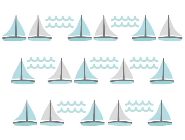 Naklejka na ścianę - żaglówki miętowe 6