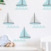 Naklejka na ścianę - żaglówki miętowe
