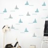 Naklejka na ścianę - żaglówki miętowe 1