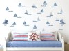Naklejka na ścianę - żaglówki niebieskie 3