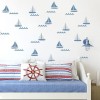 Naklejka na ścianę - żaglówki niebieskie 1