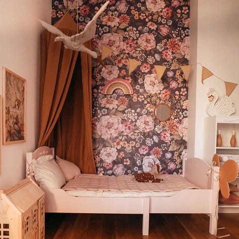 Tapeta dziecięca Wielki bukiet ciemny fiolet 2