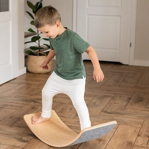 Deska Balansująca dla dzieci 80x30cm z filcem niebieskim 5