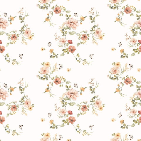 Tapeta dziecięca Floral Vintage Kwiaty