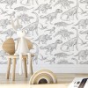 Tapeta dziecięca Dino dinozaury white w brytach