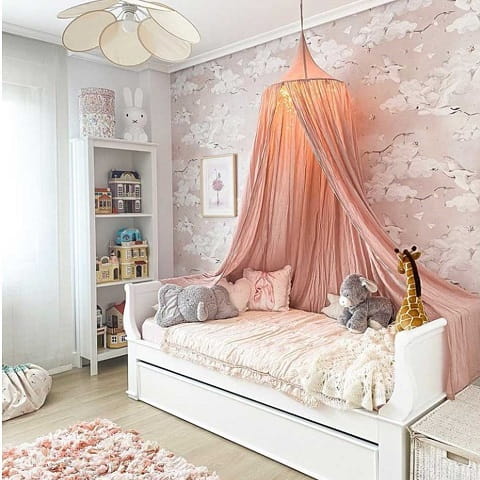 Tapeta dziecięca Łabądki Na Różowym Niebie 1