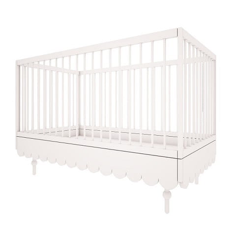 Łóżeczko Babushka 70x140 cm i tapczanik 2w1 białe 9