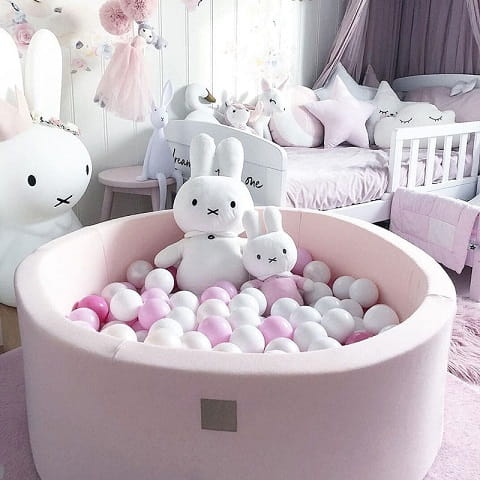Suchy basen z piłeczkami (200 szt) pudrowy róż MeowBaby