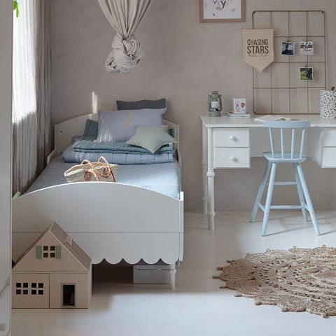 Łóżko Babushka 90x200 cm dziecięce białe 10