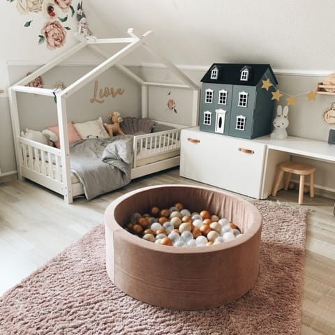 Basen Velvet beżowy Teddy Bear + 250 piłek - gotowy zestaw MeowBaby 1