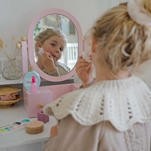 Toaletka z lustrem dla dzieci pastelowy róż Jabadabado 1
