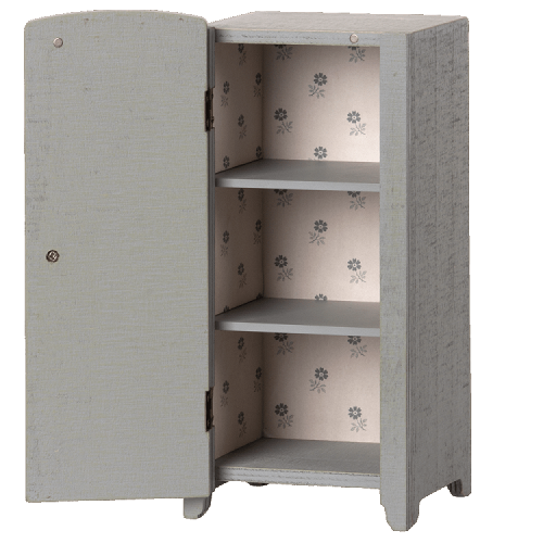 Maileg szafa szara Miniature closet Grey/mint 1