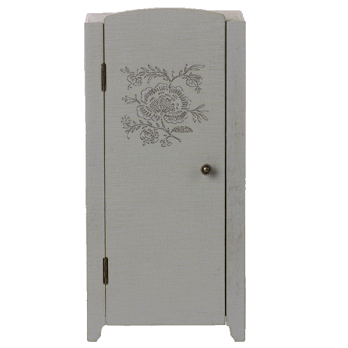 Maileg szafa szara Miniature closet Grey/mint 2
