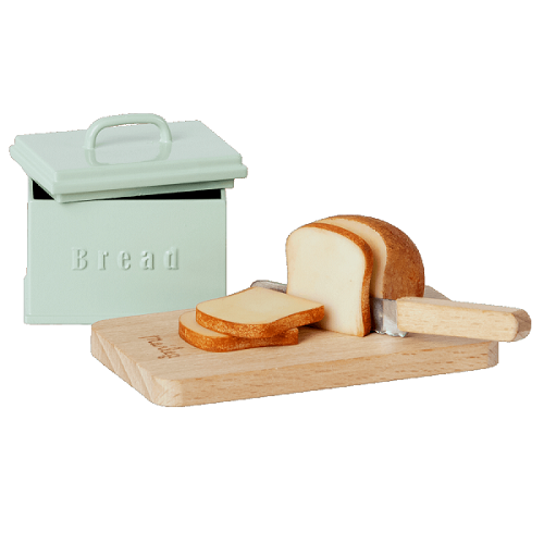 Maileg chleb, deska do krojenia i nóż - bread box w. cutting board and knife