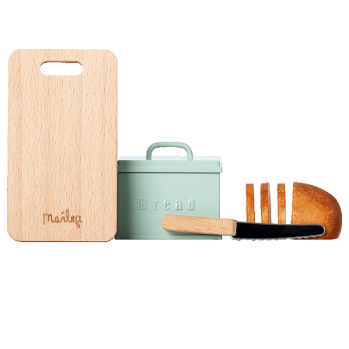 Maileg chleb, deska do krojenia i nóż - bread box w. cutting board and knife  1