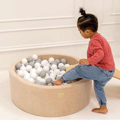 Basen Velvet z piłeczkami (200 szt) ecri MeowBaby 5