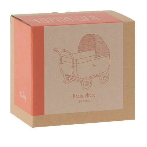 Maileg Wózek z budką pram coral 8