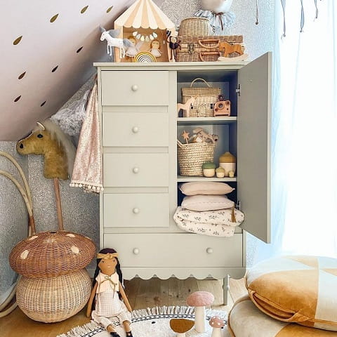 Komoda Babushka oliwka - dziecięca