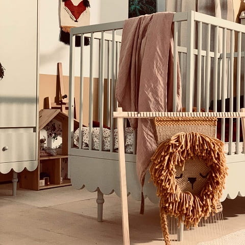 Łóżeczko Babushka 70x140 cm i tapczanik 2w1 oliwka 11