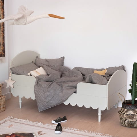 Łóżeczko Babushka 70x140 cm i tapczanik 2w1 oliwka 1