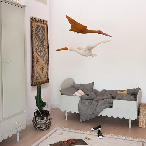 Łóżeczko Babushka 70x140 cm i tapczanik 2w1 oliwka 7