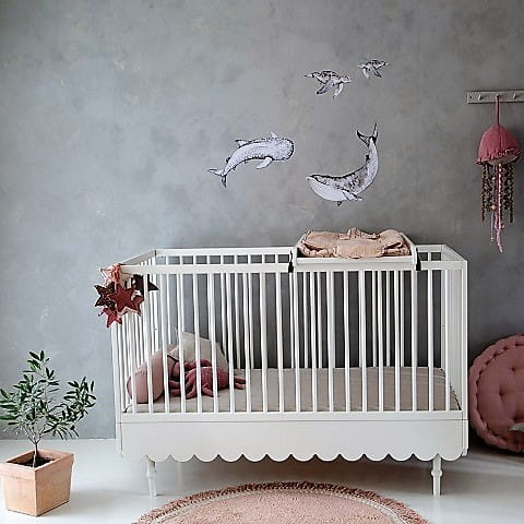 Łóżeczko Babushka 70x140 cm i tapczanik 2w1 białe 4