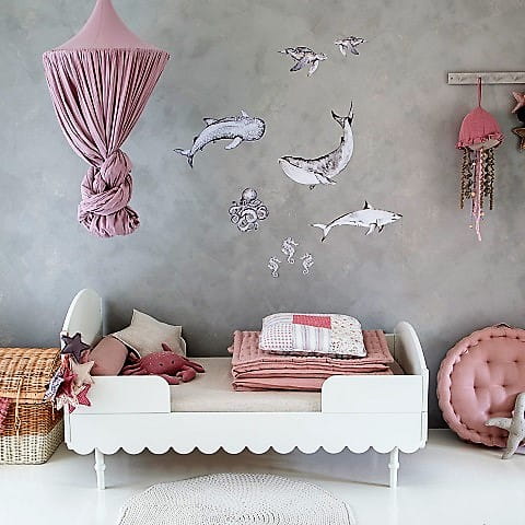 Łóżeczko Babushka 70x140 cm i tapczanik 2w1 białe 8