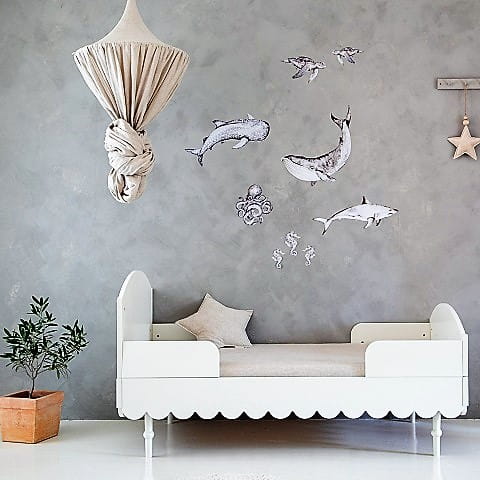 Łóżeczko Babushka 70x140 cm i tapczanik 2w1 białe 6