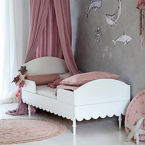 Łóżko Babushka 90x200 cm dziecięce białe