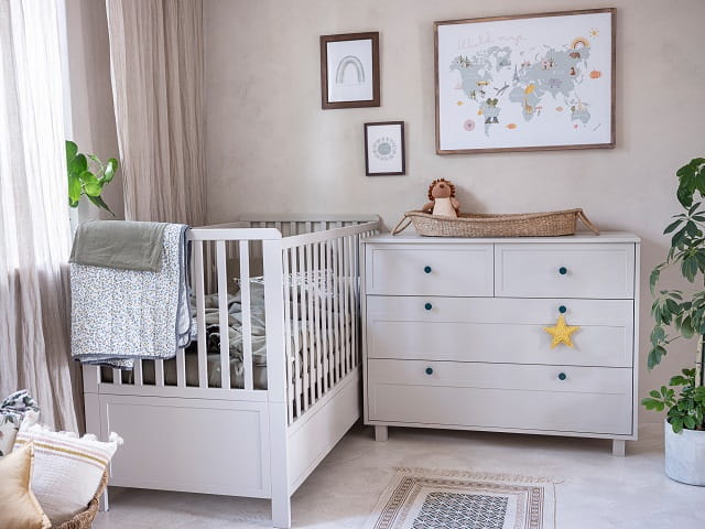 Łóżeczko - łóżko dziecięce 70x140 cm i tapczanik 2x1 Vintage kaszmir 5