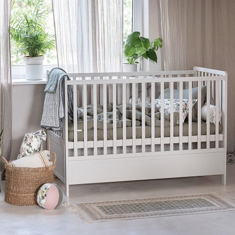 Łóżeczko - łóżko dziecięce 70x140 cm i tapczanik 2x1 Vintage kaszmir