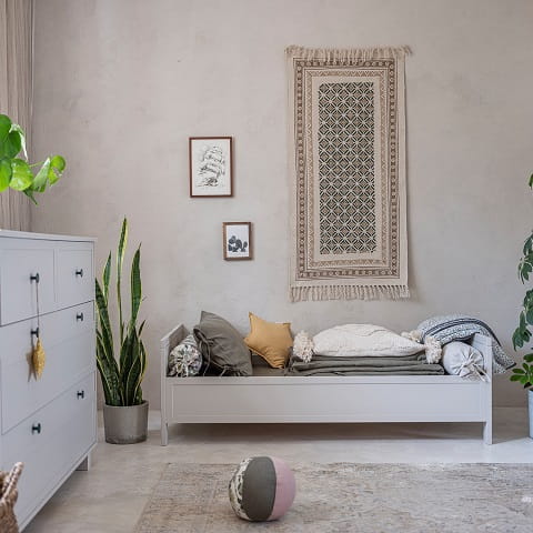 Łóżeczko - łóżko dziecięce 70x140 cm i tapczanik 2x1 Vintage kaszmir 2