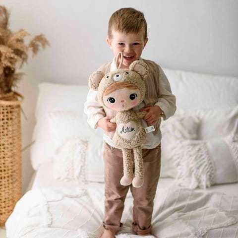 Lalka Metoo Miś beżowy z imieniem 2