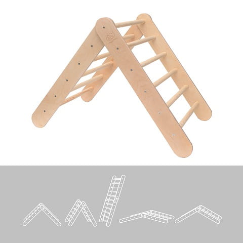 Drabinka drewniana naturalna do Pokoju dziecka Montessori składana Meowbaby 4