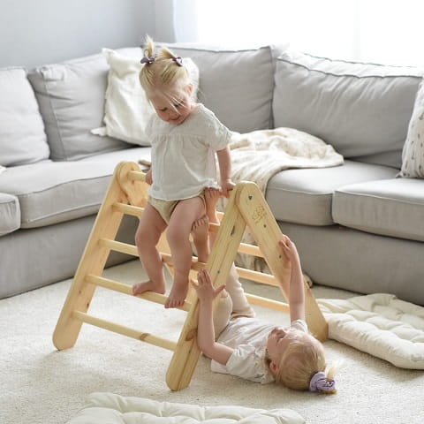 Drabinka drewniana naturalna do Pokoju dziecka Montessori składana Meowbaby 3