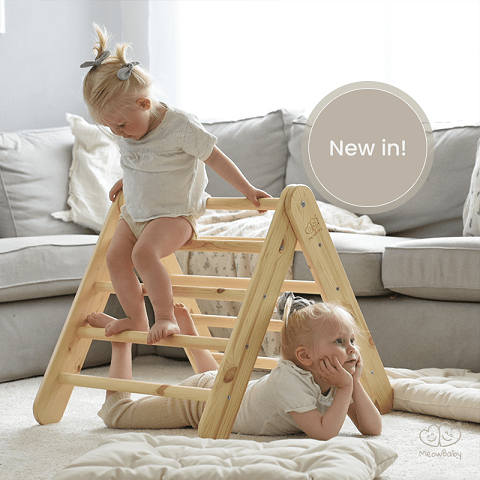 Drabinka drewniana naturalna do Pokoju dziecka Montessori składana Meowbaby 9