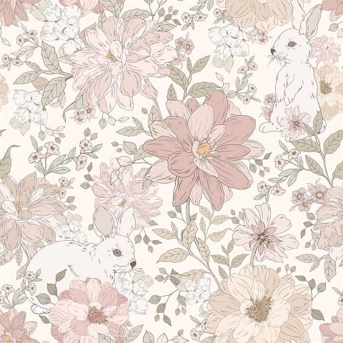 Tapeta dziecięca Hide and Seek Rabbits króliczki