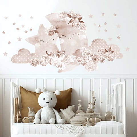 Naklejka na ścianę - księżyc boho 1